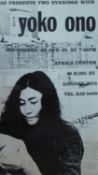 A vintage framed and glazed Dias Presents Two Evenings with Yoko Ono show poster at the Africa