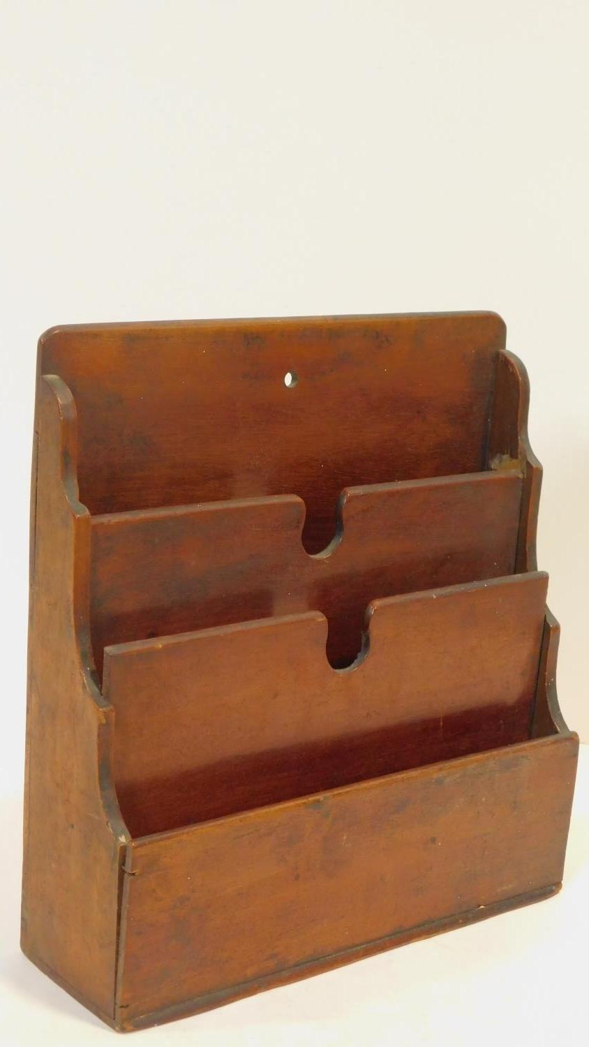 A 19th century mahogany stationery rack, a jewellery cabinet in the form of a miniature chest of - Image 5 of 5