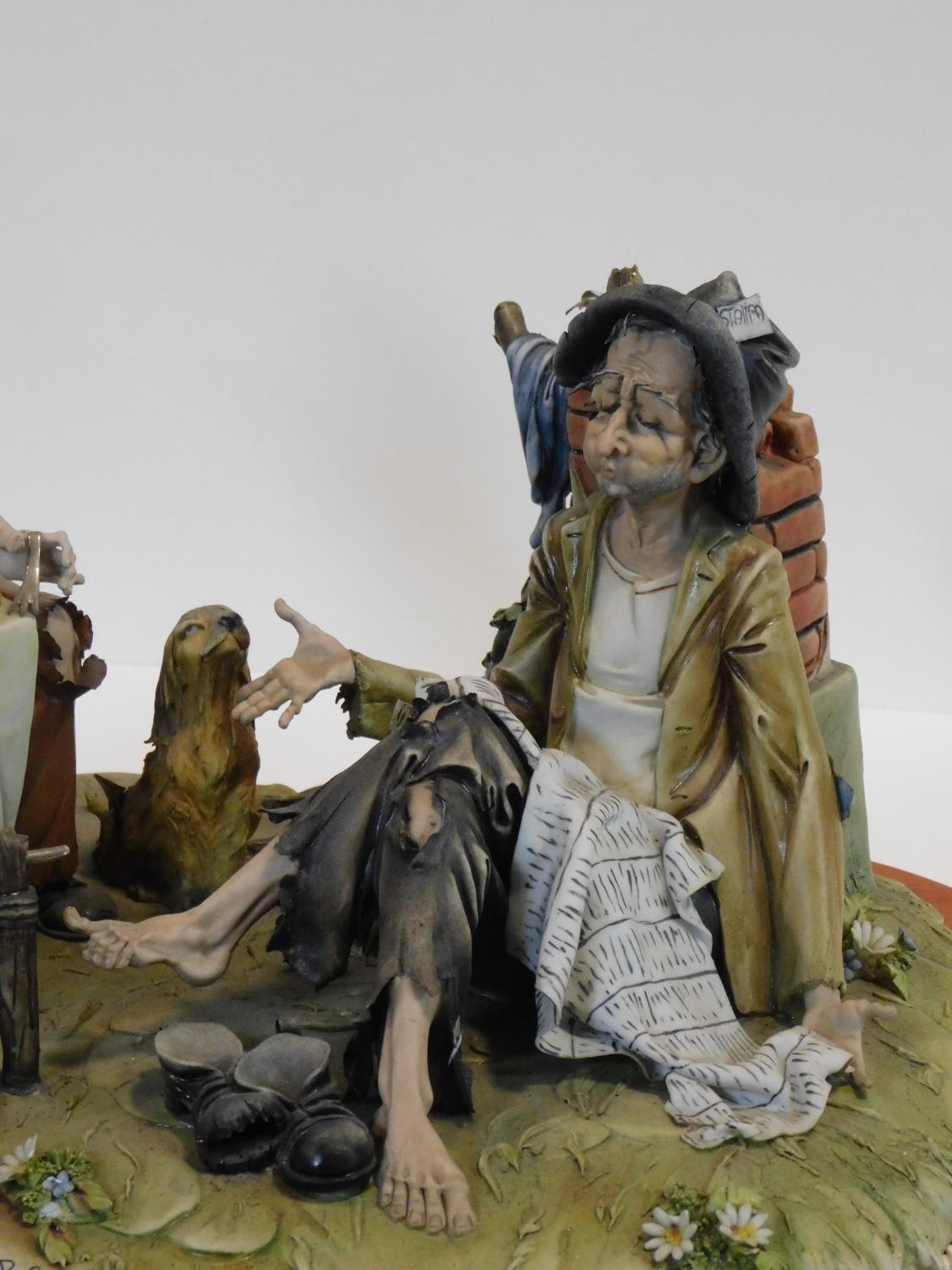 A limited edition of 300; large Capo-di-Monte porcelain figure group, titled 'The Good Life' by - Image 3 of 4