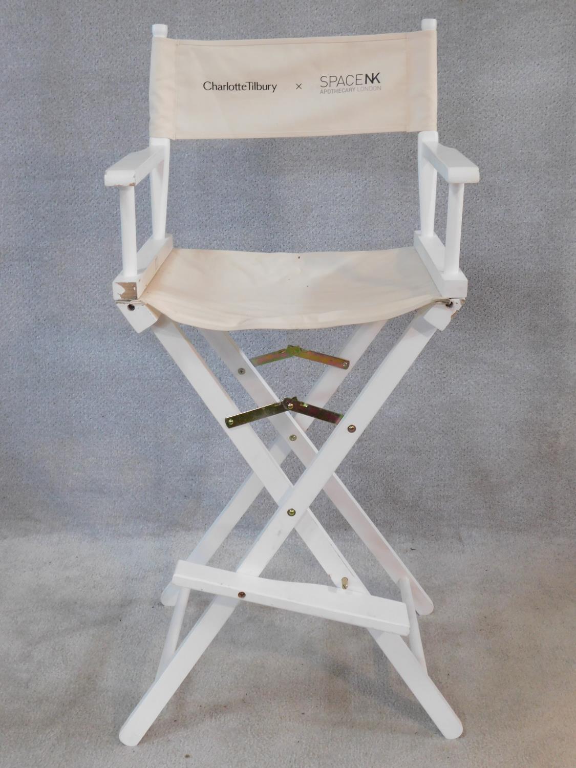 Two folding director's style high chairs. H.120cm - Image 4 of 6