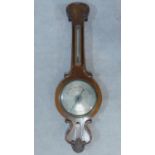 A Victorian mahogany cased wheel barometer with thermometer, marked P Pedrene Bristol to the