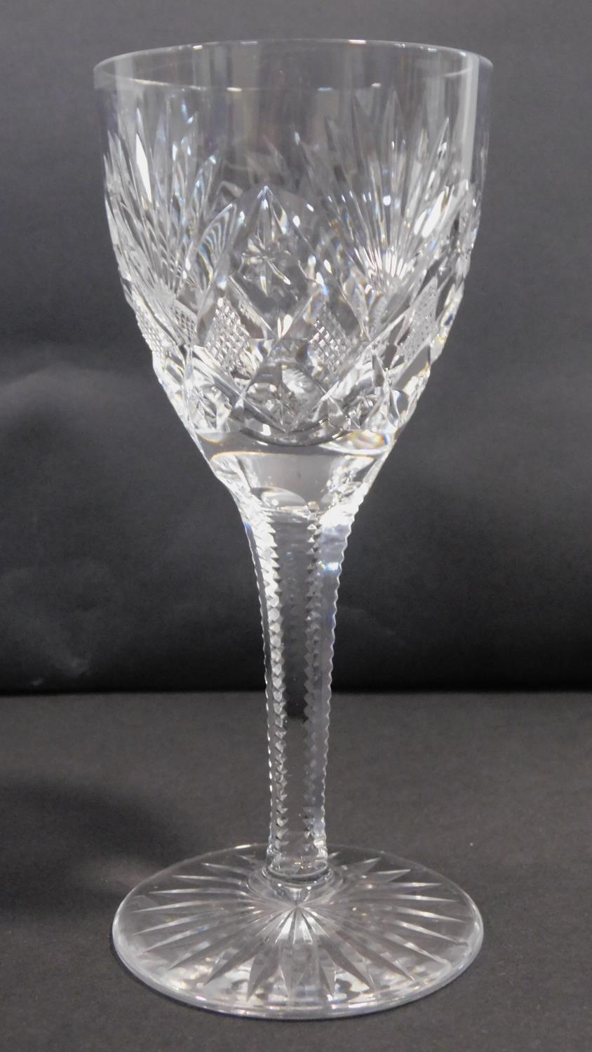 A set of six star cut heavy lead crystal small sherry glasses with star cut design to bases and - Image 2 of 3