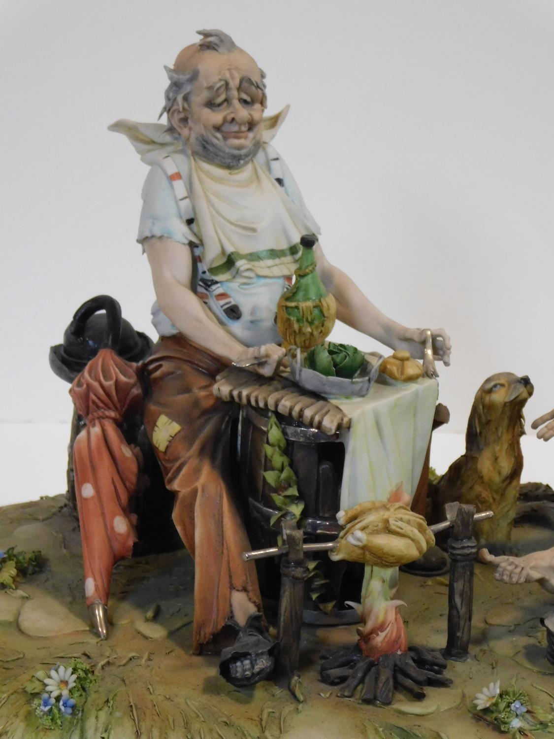 A limited edition of 300; large Capo-di-Monte porcelain figure group, titled 'The Good Life' by - Image 2 of 4