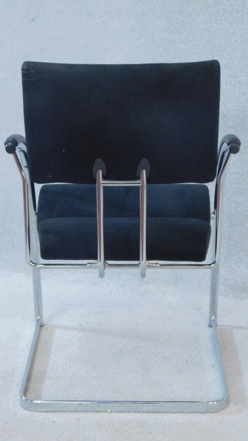 A set of three contemporary Martin Stoll boardroom armchairs on chrome cantilever supports. H.92cm - Image 3 of 6