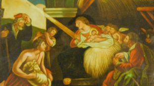 A framed Regency mezzotint-under-glass entitled 'The Birth of Christ' Published by WB Walker, 4