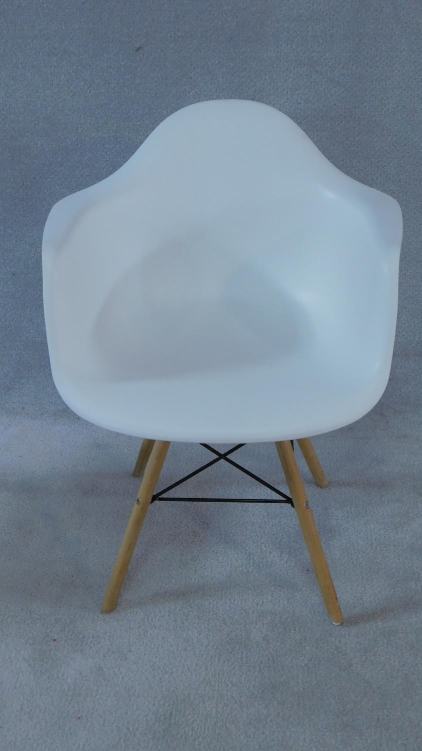 Three Eames style moulded tub armchairs. H.80cm - Image 2 of 2
