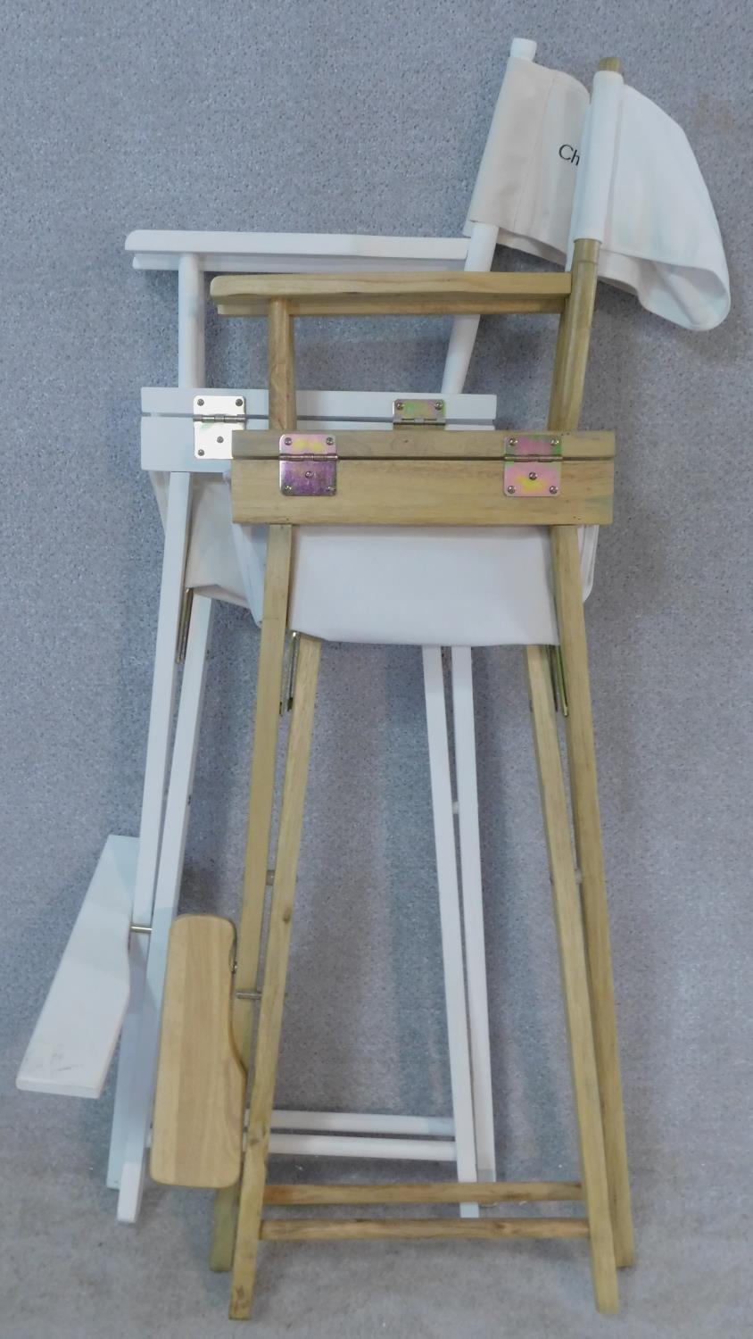 Two folding director's style high chairs. H.123cm - Image 4 of 4