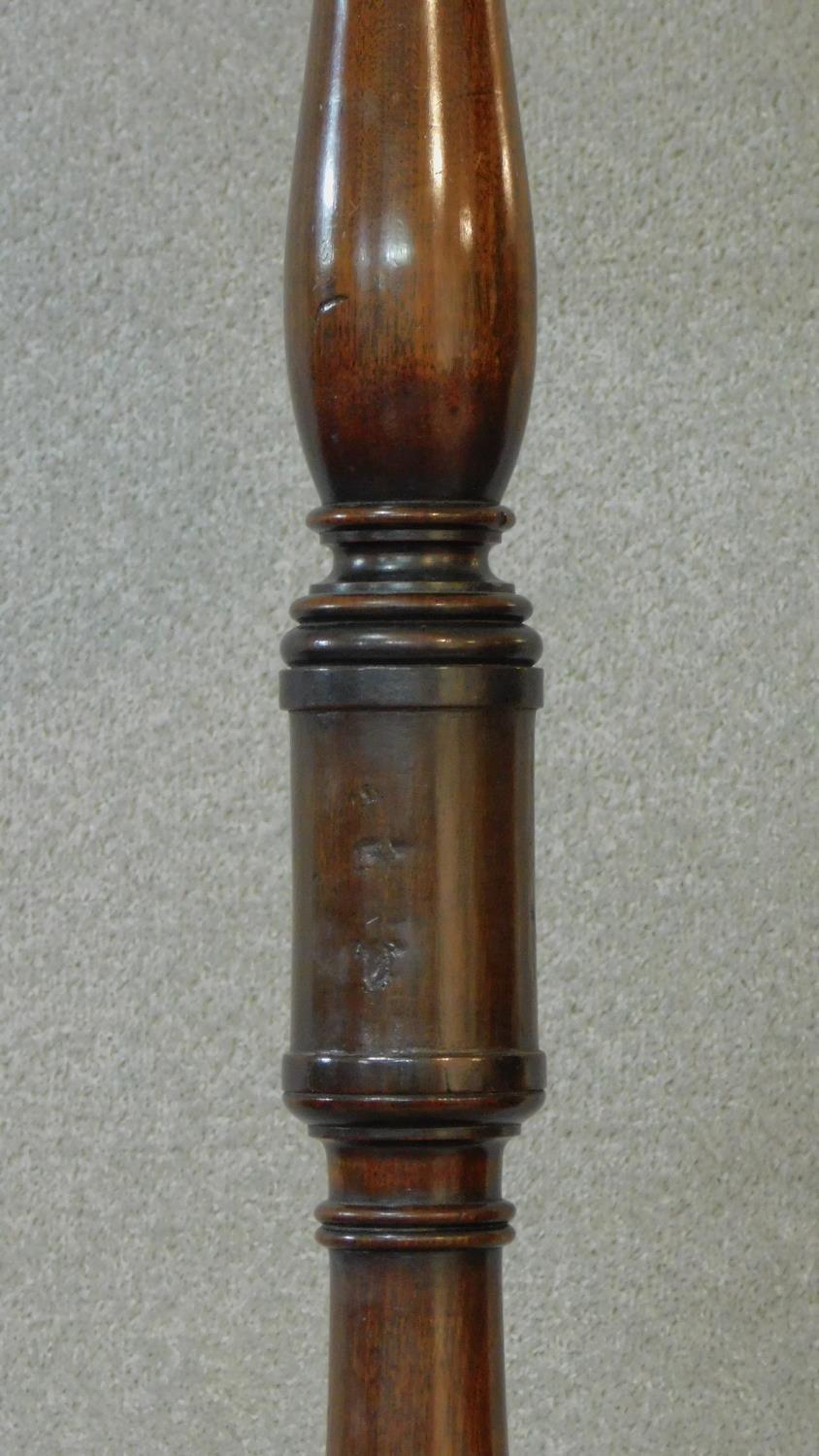 An early 20th century mahogany standard lamp with turned column on tripod cabriole supports. H.184cm - Image 3 of 6