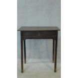 A Georgian mahogany side table with frieze drawer on square supports. H.74 W.69 D.45cm