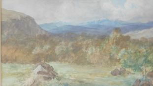 A framed and glazed watercolour, Highland landscape, signed J.H. Cole. 44x58cm