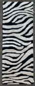 A contemporary woollen zebra skin design runner L.237xW.85cm