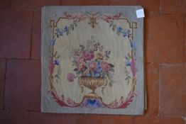 A pair of Aubusson style floral design cushion covers. L.49xW.49cm