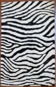 A modern Zebra skin patterned woollen rug. L.180xW.120cm