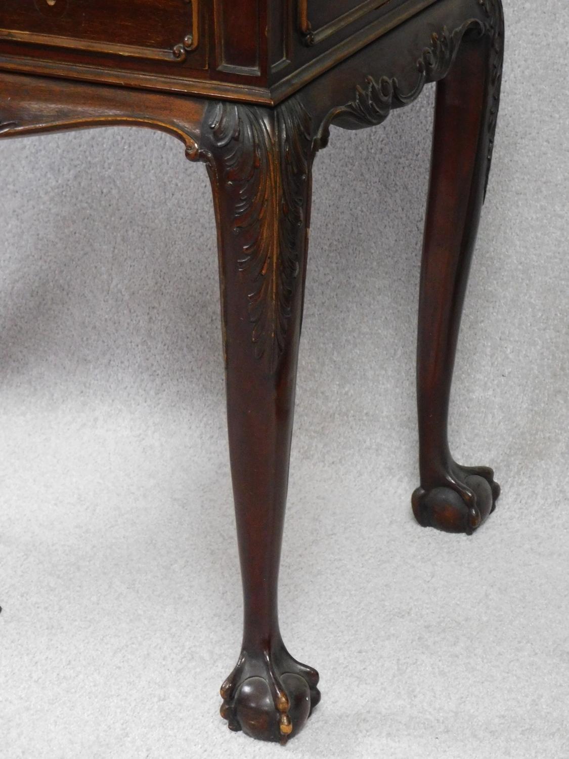 A 19th century mahogany side table in the Irish Georgian style with frieze drawer above carved - Image 3 of 8