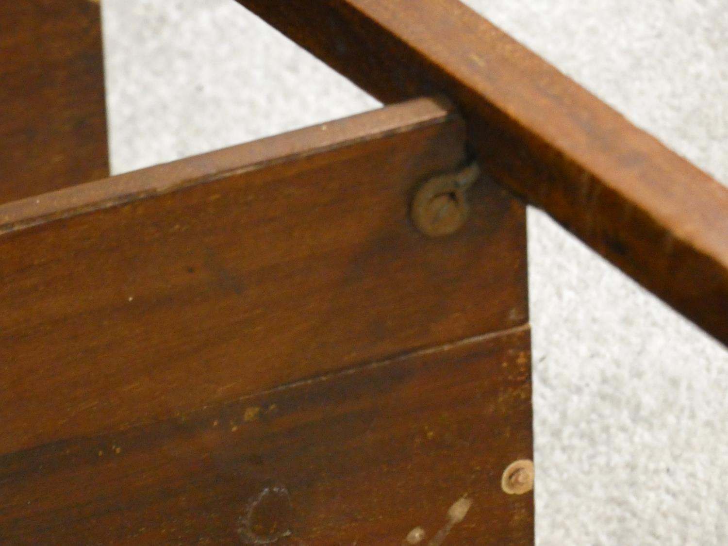 An Edwardian mahogany occasional table with splayed square tapering supports united by undertier. - Image 5 of 5