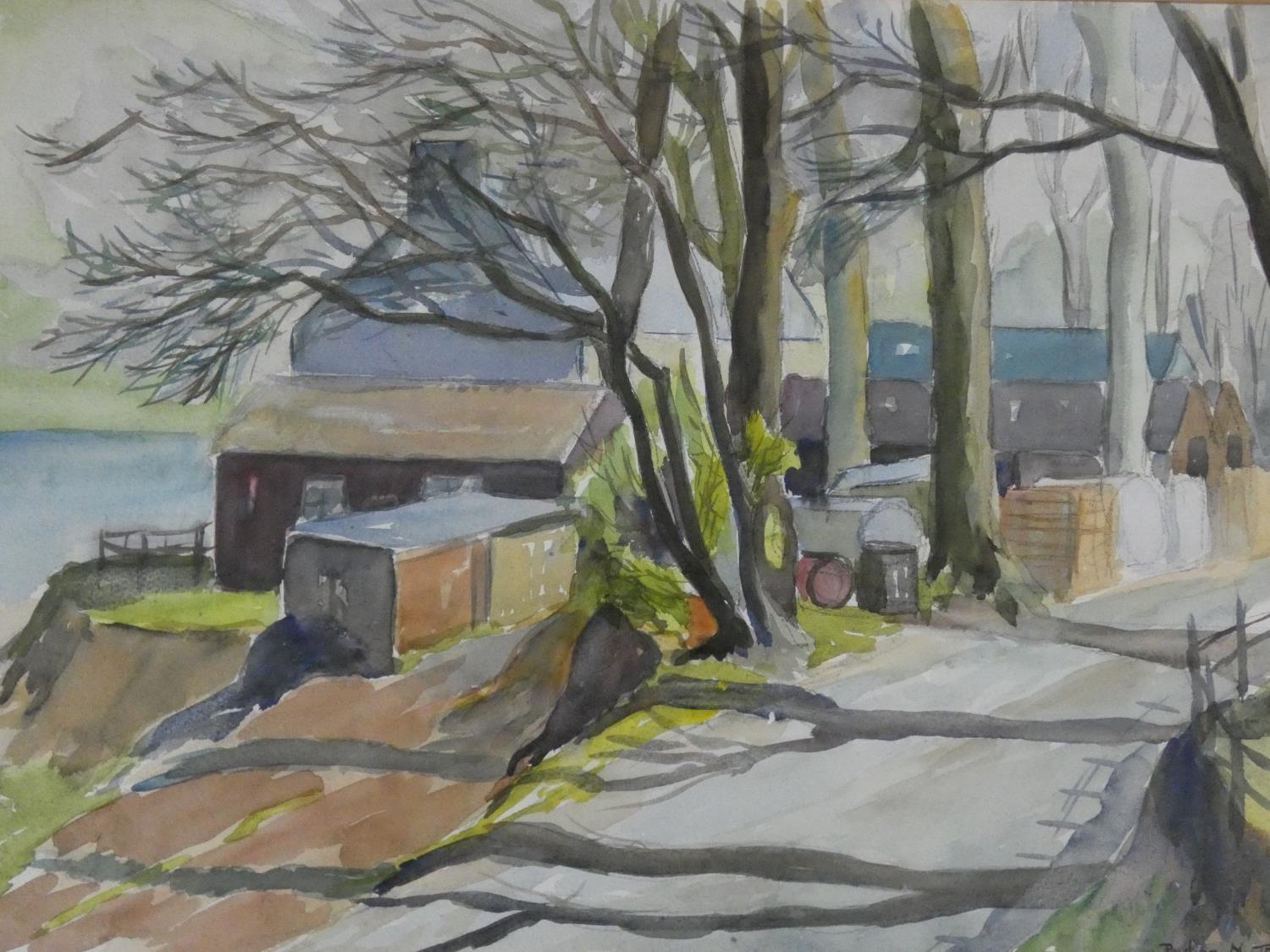 A framed and glazed watercolour, rural scene, signed Paulina M Terry. 59x77cm - Image 2 of 5