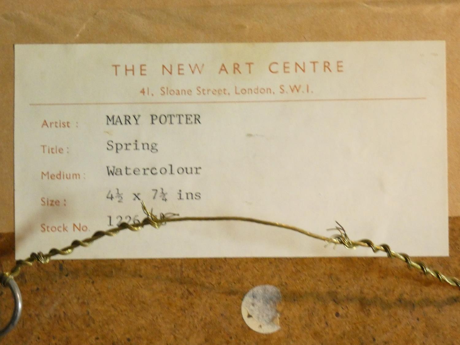 A framed and glazed watercolour, Spring, by British artist Mary Potter (1900-1981), gallery label to - Image 5 of 5