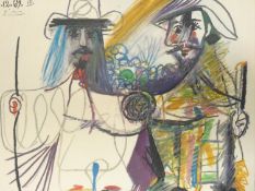 After Pablo Picasso (1881-1973), a framed and glazed coloured lithograph, 16.12.69 III, facsimile