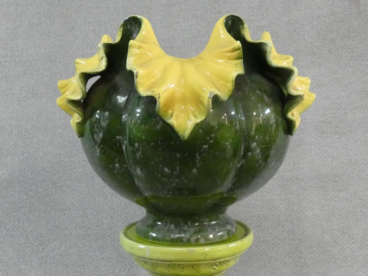 A late 19th century Art Nouveau jardiniere on associated stand. H.102cm - Image 3 of 8