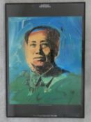 A framed and glazed exhibition poster, Chairman Mao from the Andy Warhol Venice restrospective 1990.