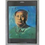 A framed and glazed exhibition poster, Chairman Mao from the Andy Warhol Venice restrospective 1990.