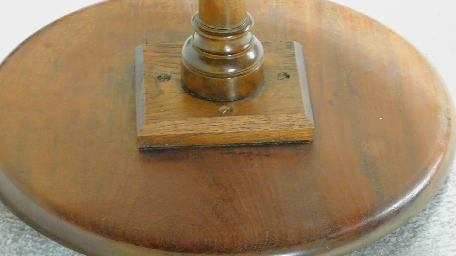 A 19th century mahogany two tier dumb waiter with turned finial to the top and central column on - Image 9 of 9