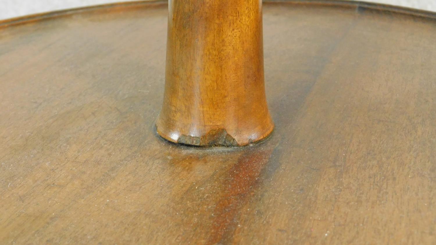 A 19th century mahogany two tier dumb waiter with turned finial to the top and central column on - Image 5 of 9