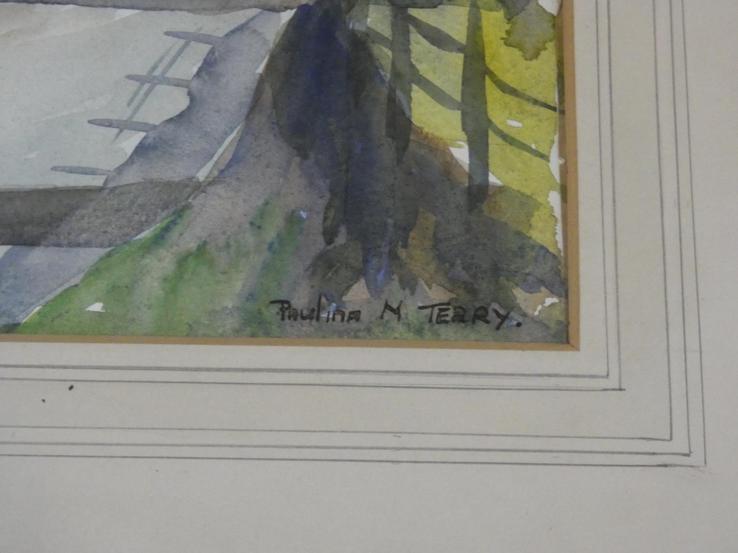 A framed and glazed watercolour, rural scene, signed Paulina M Terry. 59x77cm - Image 3 of 5