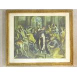 A gilt framed and glazed print of El Greco's Christ driving the Traders from the Temple. 80x67cm