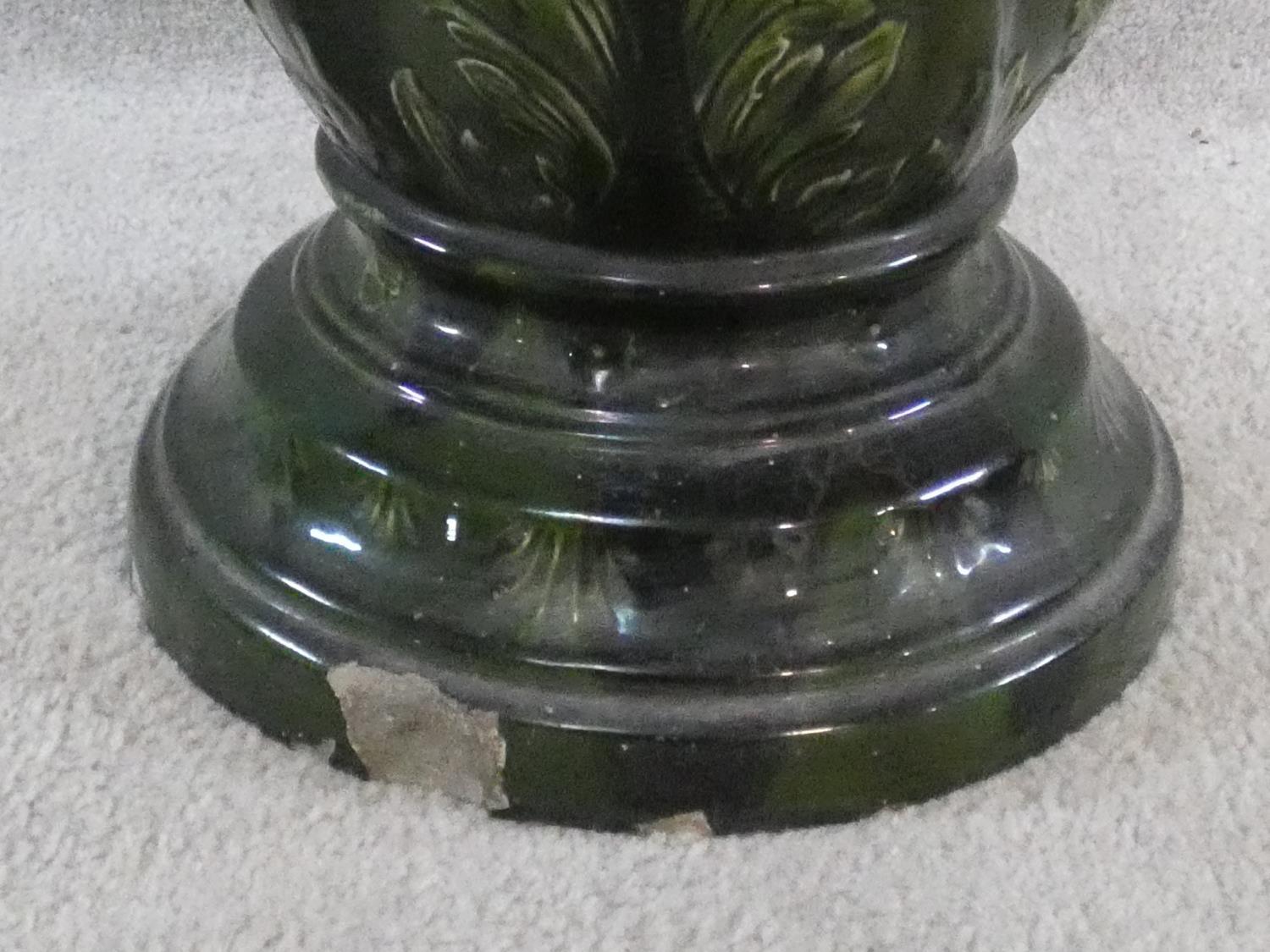 A late 19th century Art Nouveau jardiniere on associated stand. H.102cm - Image 8 of 8