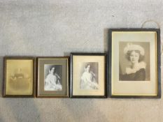 Four 19th century framed and glazed prints, noblewomen, one from the gallery of Florence and one