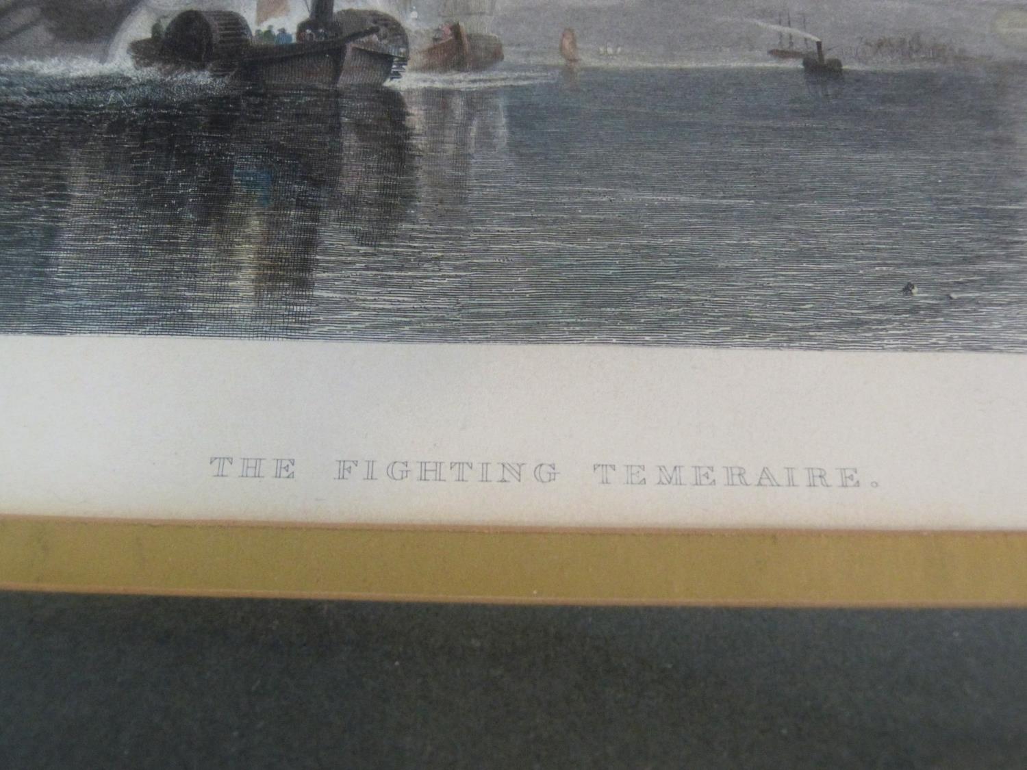 After Turner, The Fighting Temeraire, a 19th century framed and glazed hand coloured engraving, J - Image 5 of 5