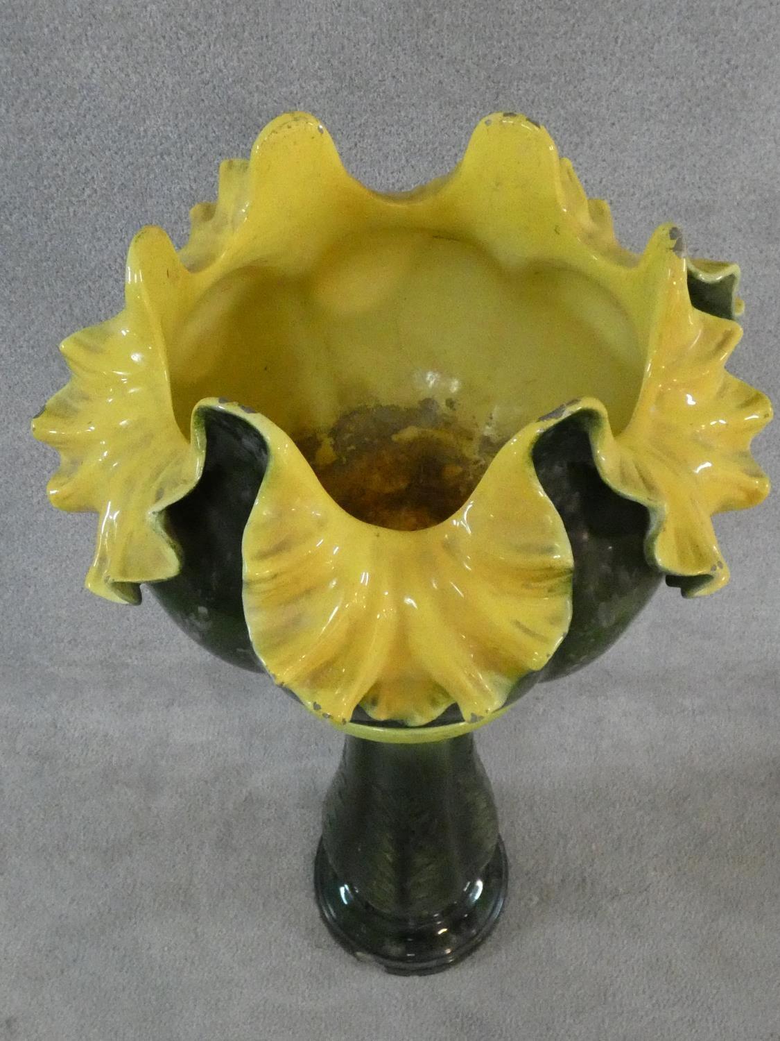 A late 19th century Art Nouveau jardiniere on associated stand. H.102cm - Image 2 of 8