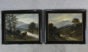 Henry Graham (fl. 1770-1808) A pair of framed oils on canvas, cattle and figures in a Highland