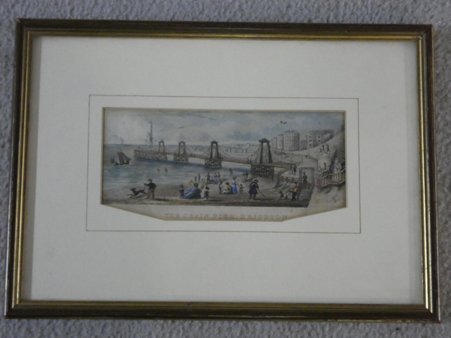 A framed and glazed etching of Wellington Arch, indistinctly signed, a 19th century coloured etching - Image 2 of 9