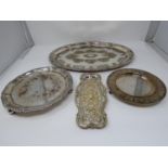 A collection of various 19th century silver plated trays. 41x30cm