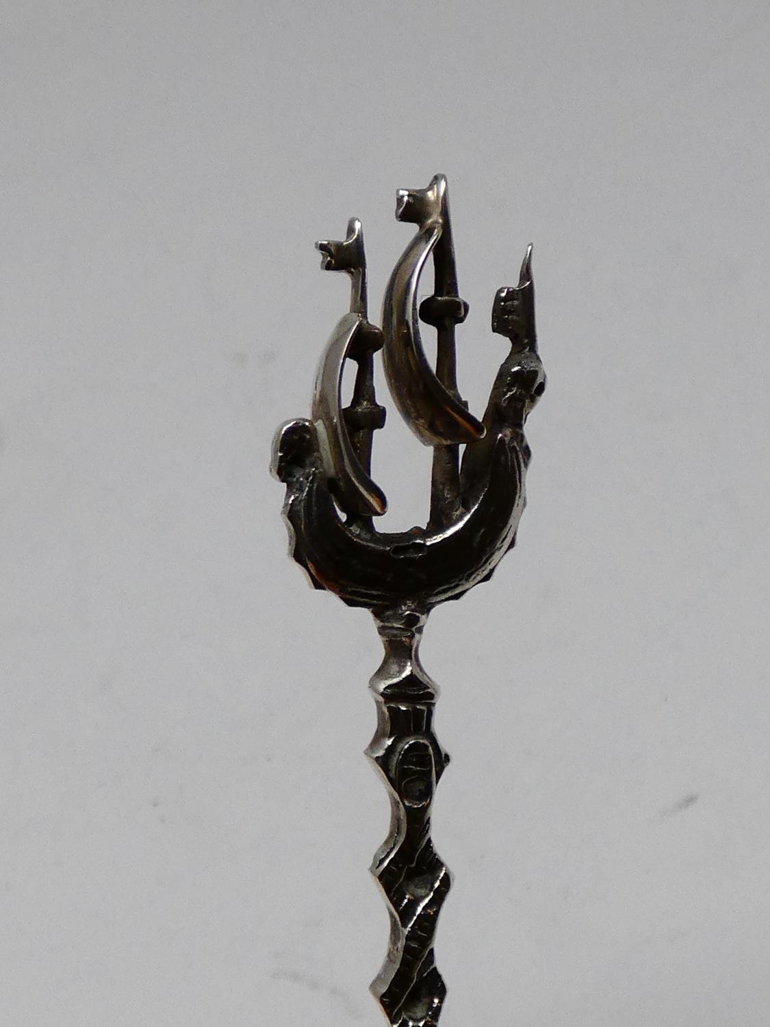 A collection of silver and white metal items. Including a Maltese articulated sailing ship on an - Image 12 of 23