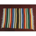 A flatweave Central American kelim in multicoloured bands. H.210xW.148cm