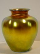 A large Steuben art glass vase, Gold Aurene glass with beautiful iridescence, signed Aurene,