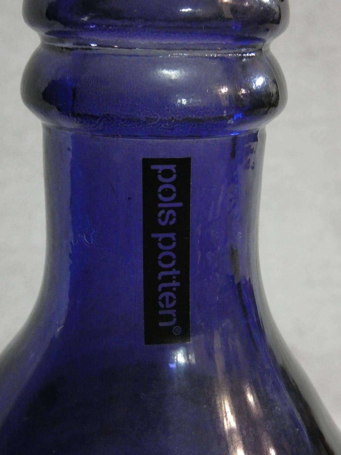 A Pols Potten Danish dark blue glass demijohn. H.55cm - Image 4 of 4