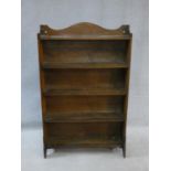 A vintage oak open floor standing bookshelf. H.134xW.83xL.18cm