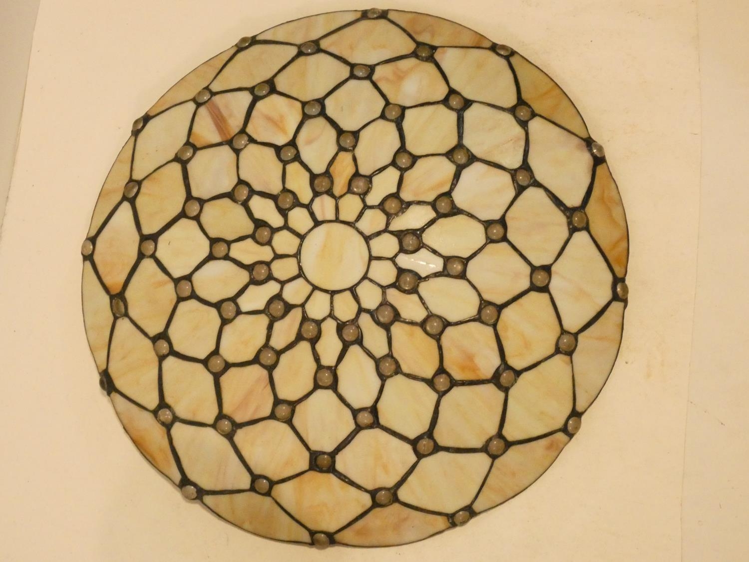 An Art Deco glass ceiling light shade with marble effect finish, an Art Deco opaque glass shade - Image 7 of 8