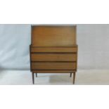 A Richard Hornby 1960's vintage afromosia bureau for Fyne Ladye Furniture with a fitted interior