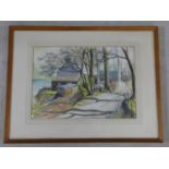 A framed and glazed watercolour, rural scene, signed Paulina M Terry. 59x77cm