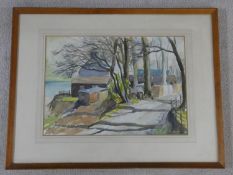 A framed and glazed watercolour, rural scene, signed Paulina M Terry. 59x77cm