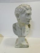 A painted concrete grand tour style classical bust figure. H.60cm