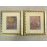 A pair of framed and glazed abstract pastel studies, unsigned. 42x37cm