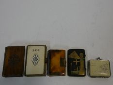 A collection of miniature bibles and other items. Including an ivory covered and gilded antique