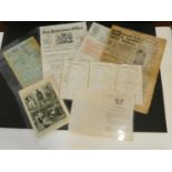A collection of antique and vintage ephemera. Including two insurance certificates one from Sun