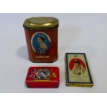 A Christmas 1902 Queen Alexandra Rowntree & Co chocolate tin a 1953 Oxo Coronation tin and a